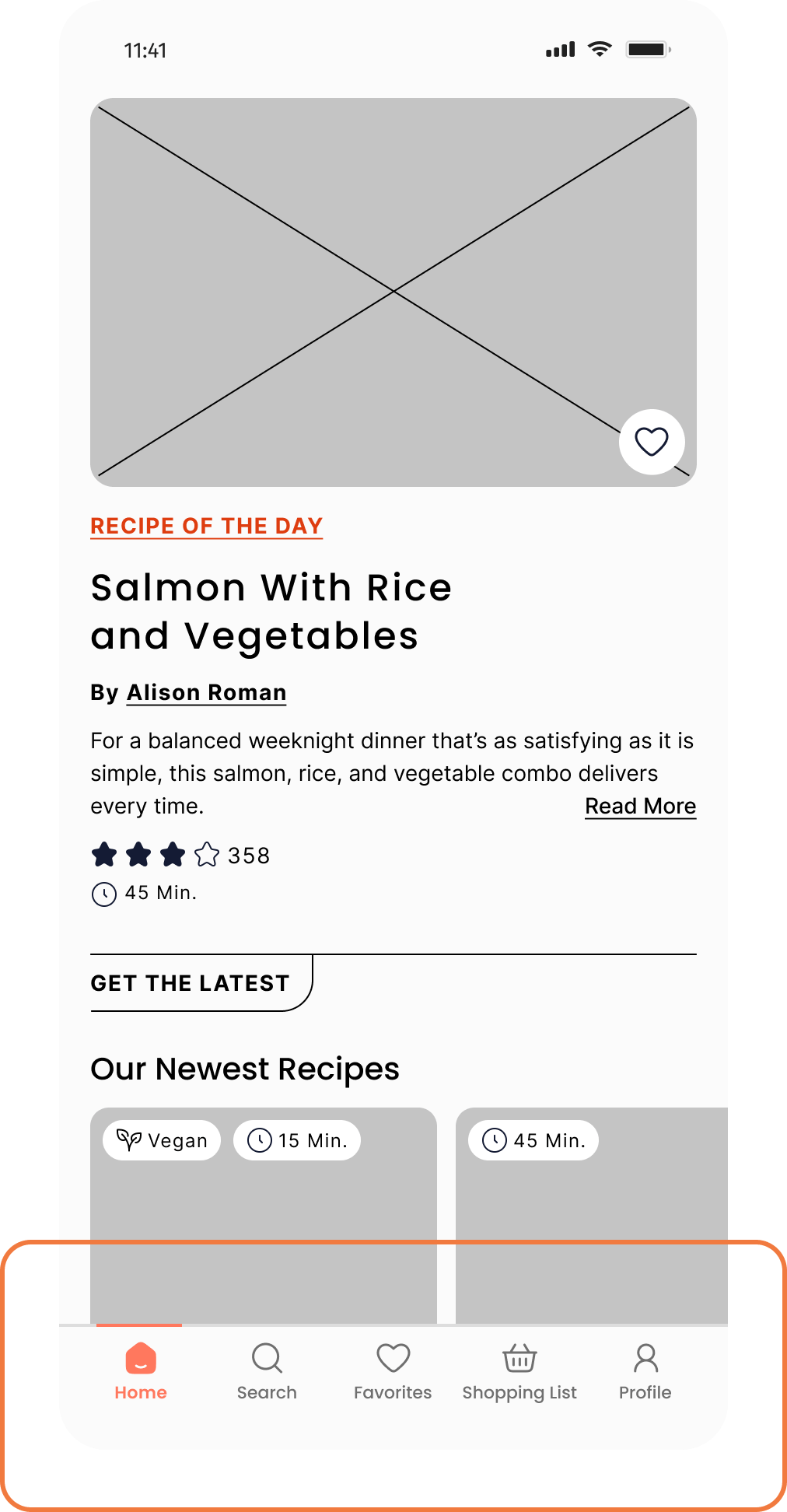 Dishcovery home — after, with a persistent bottom navigation bar