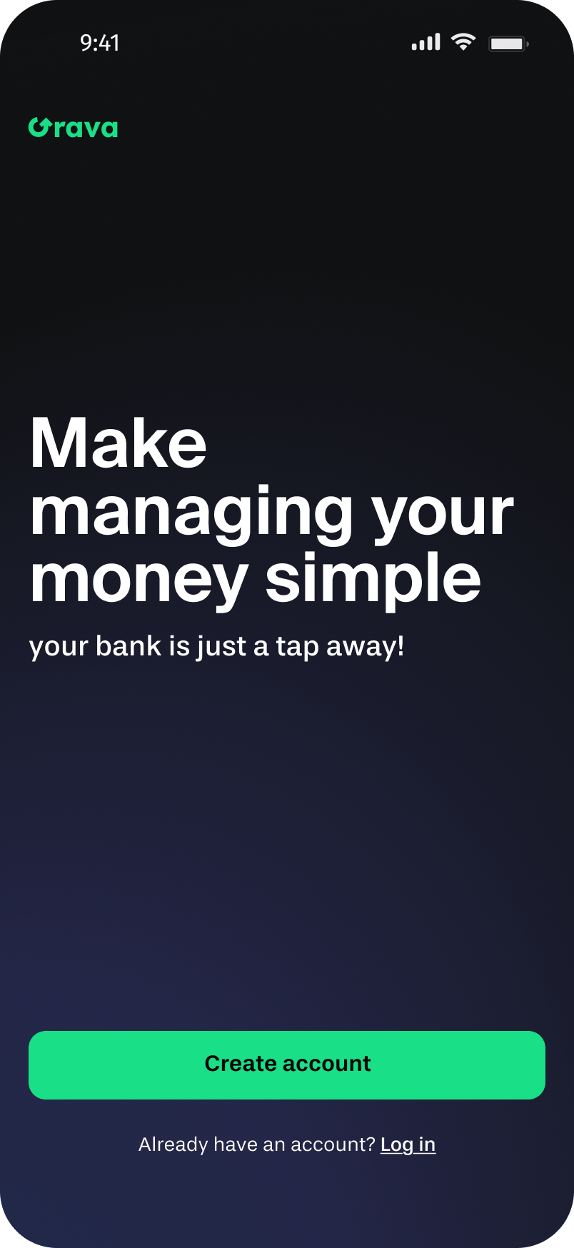 Onboarding screen