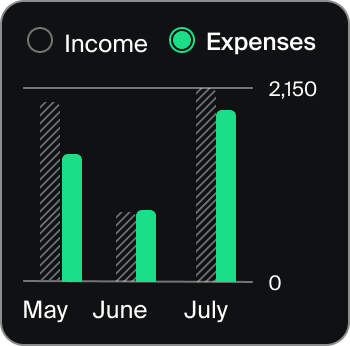 Income vs expenses chart after redesign